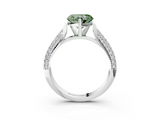 White gold Fancy Green Heart  Solitaire Pavé Diamond Engagement Ring with Four-Prong Setting_3