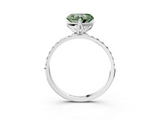 White gold Fancy Green Heart  Solitaire Pavé Diamond Engagement Ring with Four-Prong Setting_33