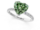 White gold Fancy Green Heart  Solitaire Pavé Diamond Engagement Ring with Four-Prong Setting_36