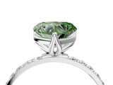 White gold Fancy Green Heart  Solitaire Pavé Diamond Engagement Ring with Four-Prong Setting_39
