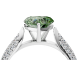 White gold Fancy Green Heart  Solitaire Pavé Diamond Engagement Ring with Four-Prong Setting_4