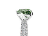 White gold Fancy Green Heart  Solitaire Pavé Diamond Engagement Ring with Four-Prong Setting_5