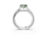 White gold Fancy Green Heart  Solitaire Pavé Diamond Milgrain Engagement Ring with Four-Prong Setting_3