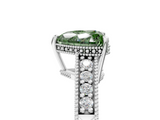 White gold Fancy Green Heart  Solitaire Pavé Diamond Milgrain Engagement Ring with Four-Prong Setting_5