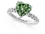 White gold Fancy Green Heart  Solitaire Pave Diamond Engagement Ring with Four-Prong Setting_25