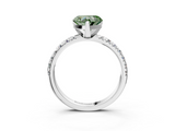 White gold Fancy Green Heart  Solitaire Pave Diamond Engagement Ring with Four-Prong Setting_3