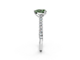 White gold Fancy Green Heart  Solitaire Pave Diamond Engagement Ring with Prong Setting_2