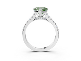 White gold Fancy Green Heart  Solitaire Pave Diamond Engagement Ring with Prong Setting_3