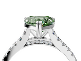 White gold Fancy Green Heart  Solitaire Pave Diamond Engagement Ring with Prong Setting_4