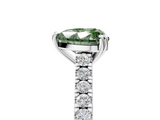 White gold Fancy Green Heart  Solitaire Pave Diamond Engagement Ring with Prong Setting_5