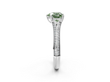 White gold Fancy Green Heart  Solitaire Pave Split Shank Engagement Ring with Six-Prong Setting_2