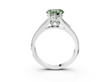 White gold Fancy Green Heart  Solitaire Pave Split Shank Engagement Ring with Six-Prong Setting_3