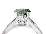 White gold Fancy Green Heart  Solitaire Pave Split Shank Engagement Ring with Six-Prong Setting_4