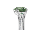 White gold Fancy Green Heart  Solitaire Pave Split Shank Engagement Ring with Six-Prong Setting_5