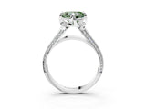 White gold Fancy Green Heart  Solitaire Pave Split Shank Ring with Four-Prong Setting_114