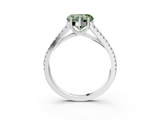 White gold Fancy Green Heart  Solitaire Split Shank Pavé Diamond Engagement Ring_3