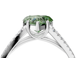 White gold Fancy Green Heart  Solitaire Split Shank Pavé Diamond Engagement Ring_4