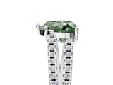 White gold Fancy Green Heart  Solitaire Split Shank Pavé Diamond Engagement Ring_5