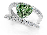 White gold Fancy Green Heart  Solitaire Split Shank Pave Diamond Ring_30
