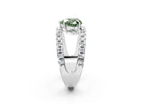 White gold Fancy Green Heart  Solitaire Split Shank Pave Diamond Ring_32