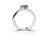 White gold Fancy Green Heart  Solitaire Split Shank Pave Diamond Ring_33