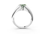 White gold Fancy Green Heart  Solitaire Tension Set Diamond Ring_3