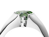 White gold Fancy Green Heart  Solitaire Tension Set Diamond Ring_4