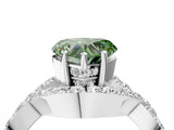 White gold Fancy Green Heart  Solitaire Twist Band Pavé Diamond Engagement Ring_36