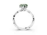 White gold Fancy Green Heart  Solitaire Twist Band with Pavé Accents and Four-Prong Setting_23