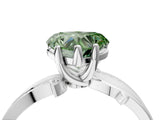 White gold Fancy Green Heart  Solitaire Twist Band with Pavé Accents and Four-Prong Setting_24