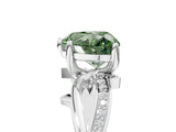 White gold Fancy Green Heart  Solitaire Twist Band with Pavé Accents and Four-Prong Setting_25