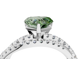 White gold Fancy Green Heart  Solitaire Twist Band with Pavé Setting and Four-Prong Setting_4