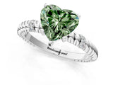 White gold Fancy Green Heart  Solitaire Twisted Band Prong Set Engagement Ring_68