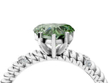 White gold Fancy Green Heart  Solitaire Twisted Band Prong Set Engagement Ring_69