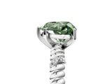 White gold Fancy Green Heart  Solitaire Twisted Band Prong Set Engagement Ring_72
