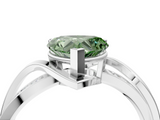 White gold Fancy Green Heart  Solitaire Twisted Band with Prong Setting_7
