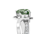 White gold Fancy Green Heart  Solitaire Twisted Band with Prong Setting_8