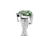 White gold Fancy Green Heart  Solitaire Twisted Pave Diamond Ring with Four-Prong Setting_18