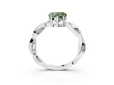 White gold Fancy Green Heart  Solitaire Twisted Pave Diamond Ring with Four-Prong Setting_28