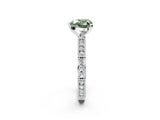 White gold Fancy Green Heart  Solitaire with Pavé Band and Four-Prong Setting_31