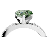 White gold Fancy Green Heart  Solitaire with Pavé Band and Four-Prong Setting_33