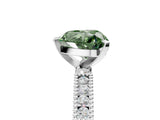 White gold Fancy Green Heart  Solitaire with Pavé Band and Four-Prong Setting_34