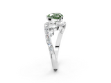 White gold Fancy Green Heart  Solitaire with Pavé Twist Band and Four-Prong Setting_2