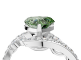 White gold Fancy Green Heart  Solitaire with Pavé Twist Band and Four-Prong Setting_4