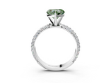 White gold Fancy Green Heart  Solitaire with Pave Band and Four-Prong Setting_6