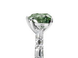 White gold Fancy Green Heart  Solitaire with Side Baguettes and Channel Set Band_5