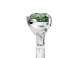 White gold Fancy Green Heart  Solitaire with Tapered Baguette Side Stones on a Classic Band with Four-Prong Setting_5