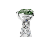 White gold Fancy Green Heart  Three-Stone Diamond Ring with Pavé Split Shank and Four-Prong Setting_5