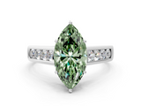 White gold Fancy Green Marquise  Brilliant Channel-Set Solitaire Ring with Four-Prong Setting_42