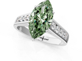 White gold Fancy Green Marquise  Brilliant Channel-Set Solitaire Ring with Four-Prong Setting_43